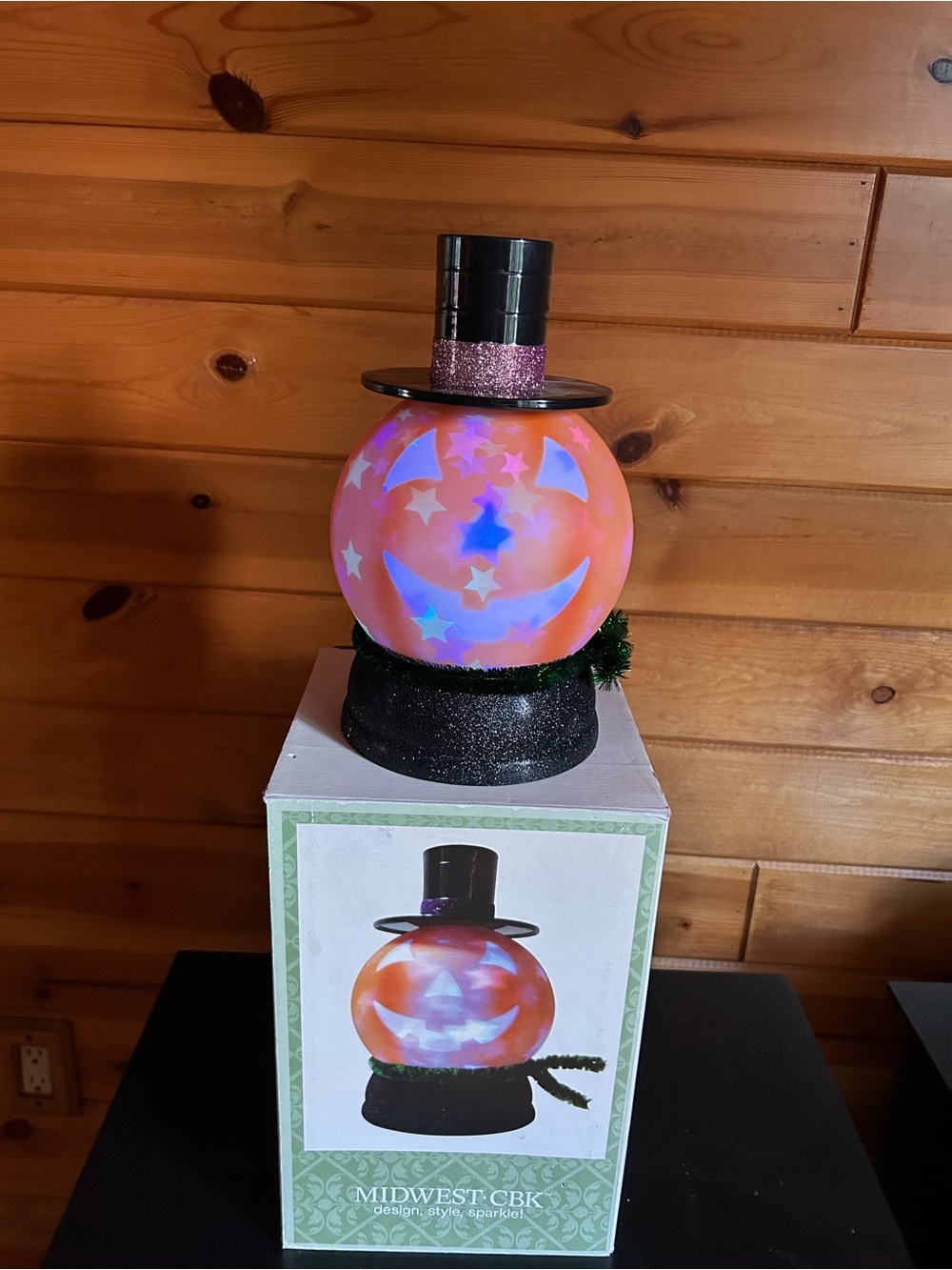 Orange & Black Light-Up Pumpkin 🎃 Decor